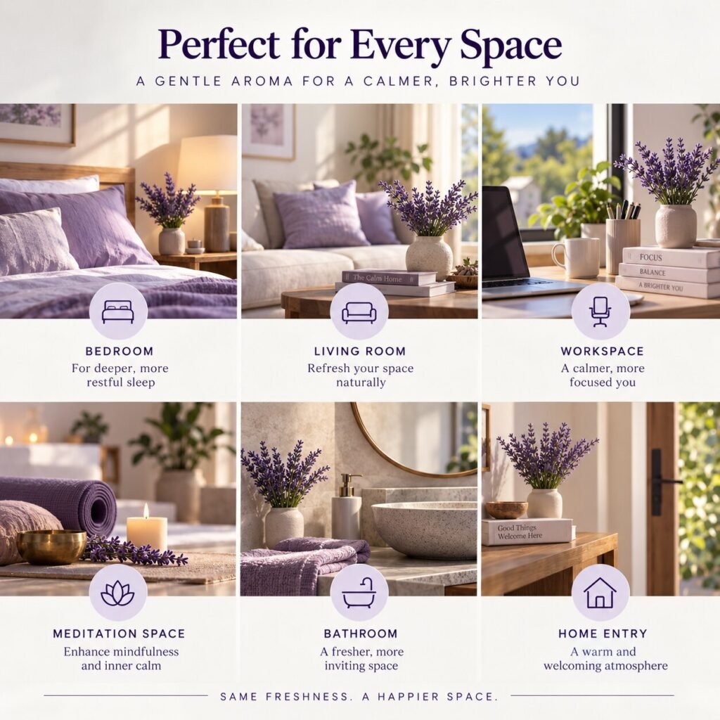 Calming Lavender for bedroom, living room, workspace, meditation space, bathroom and entry