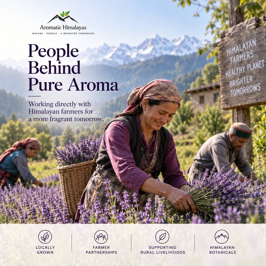 Himalayan farmers harvesting lavender: the people behind the aroma