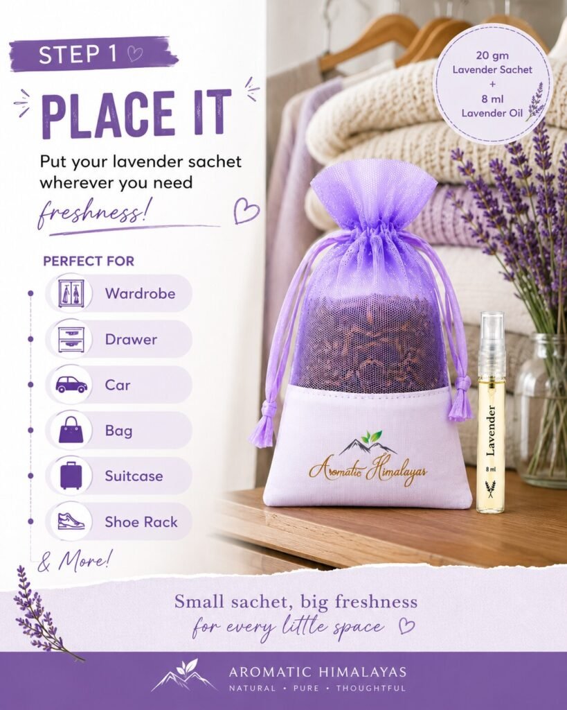 Lavender potpourri hanging pouch with 8 ml fragrance oil – image 5