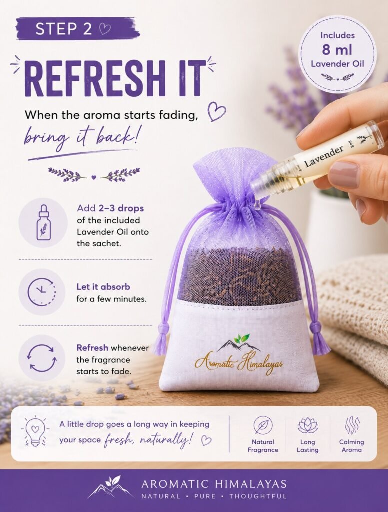 Lavender potpourri hanging pouch with 8 ml fragrance oil – image 6