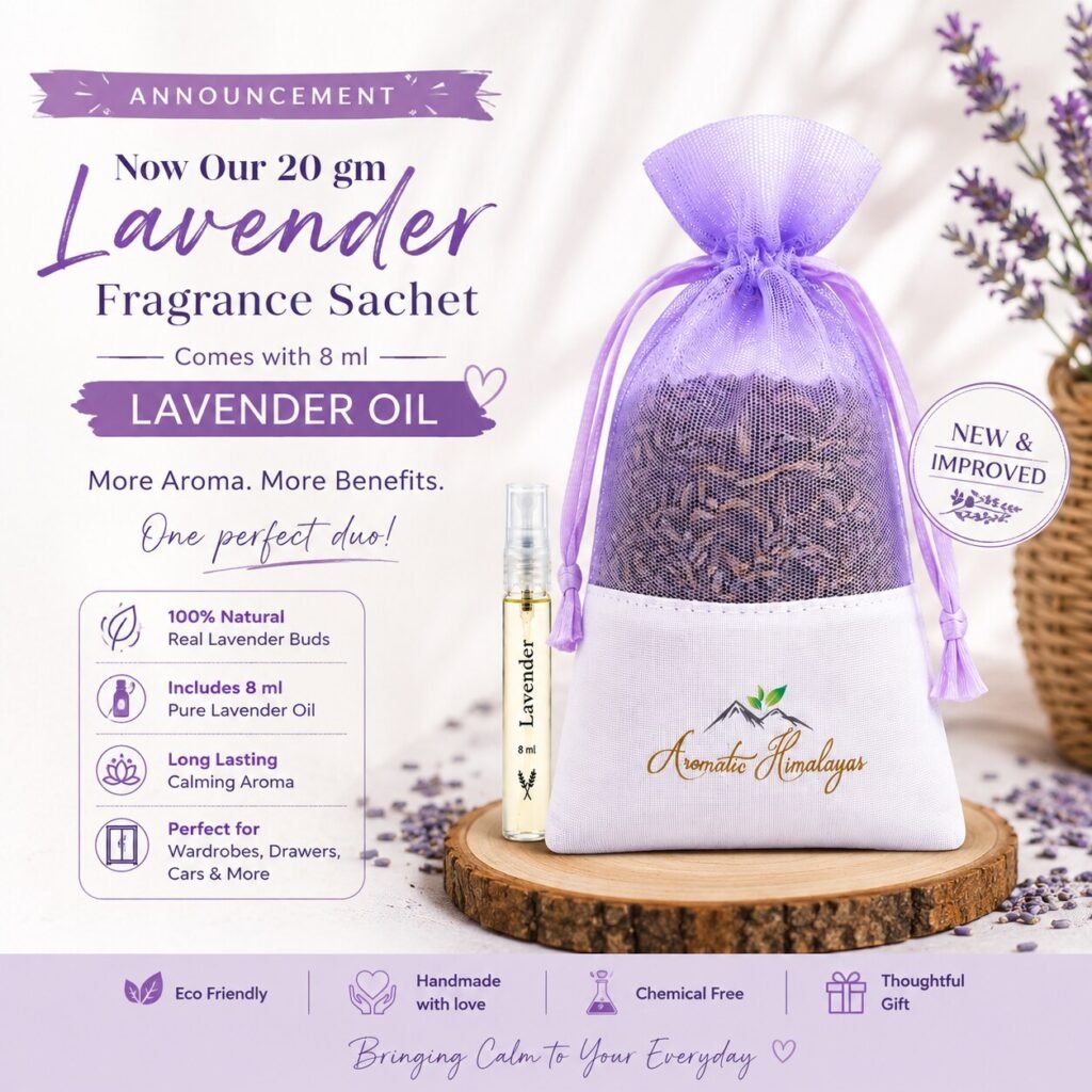Lavender potpourri hanging pouch with 8 ml fragrance oil – image 8