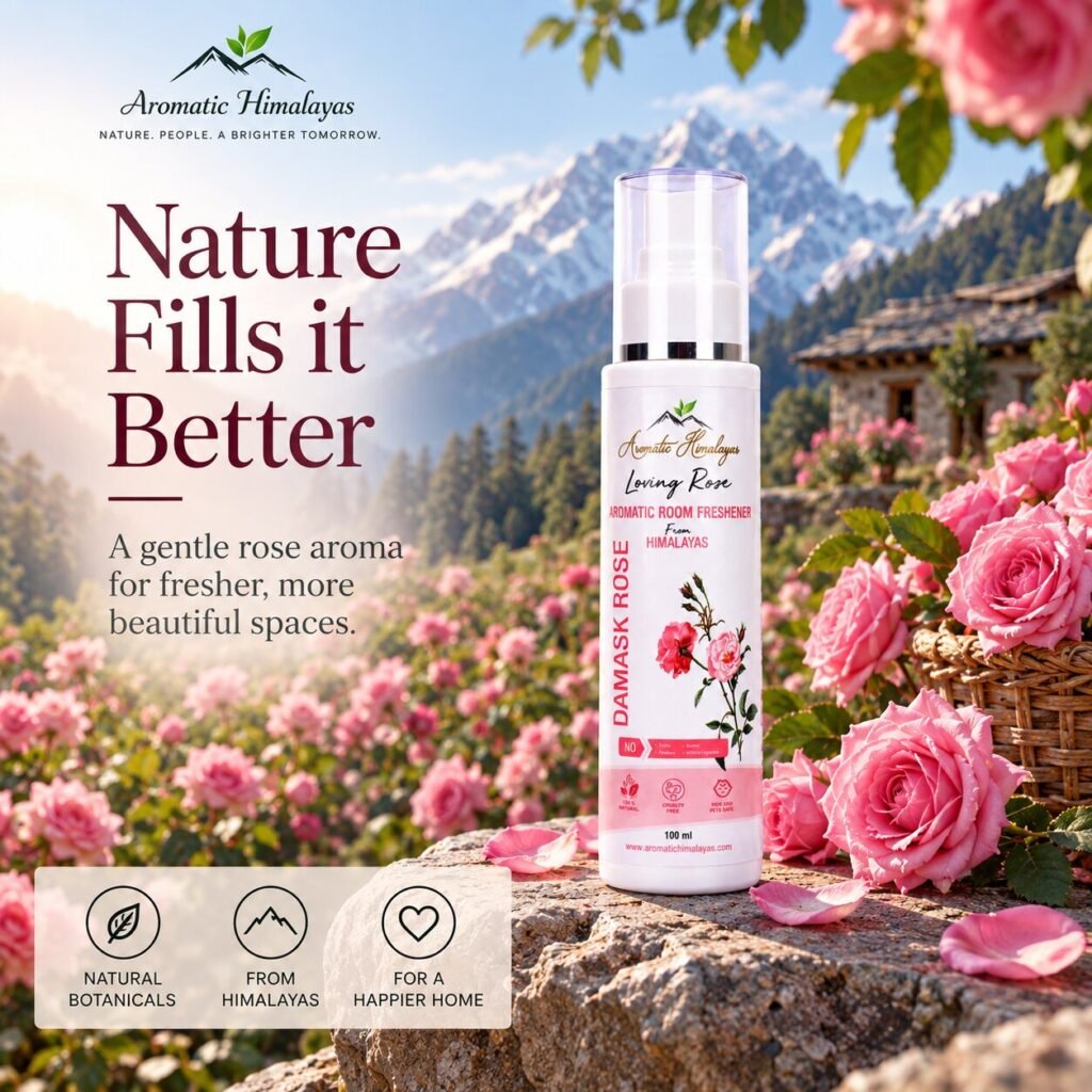 Loving Rose air freshener in a Himalayan rose garden