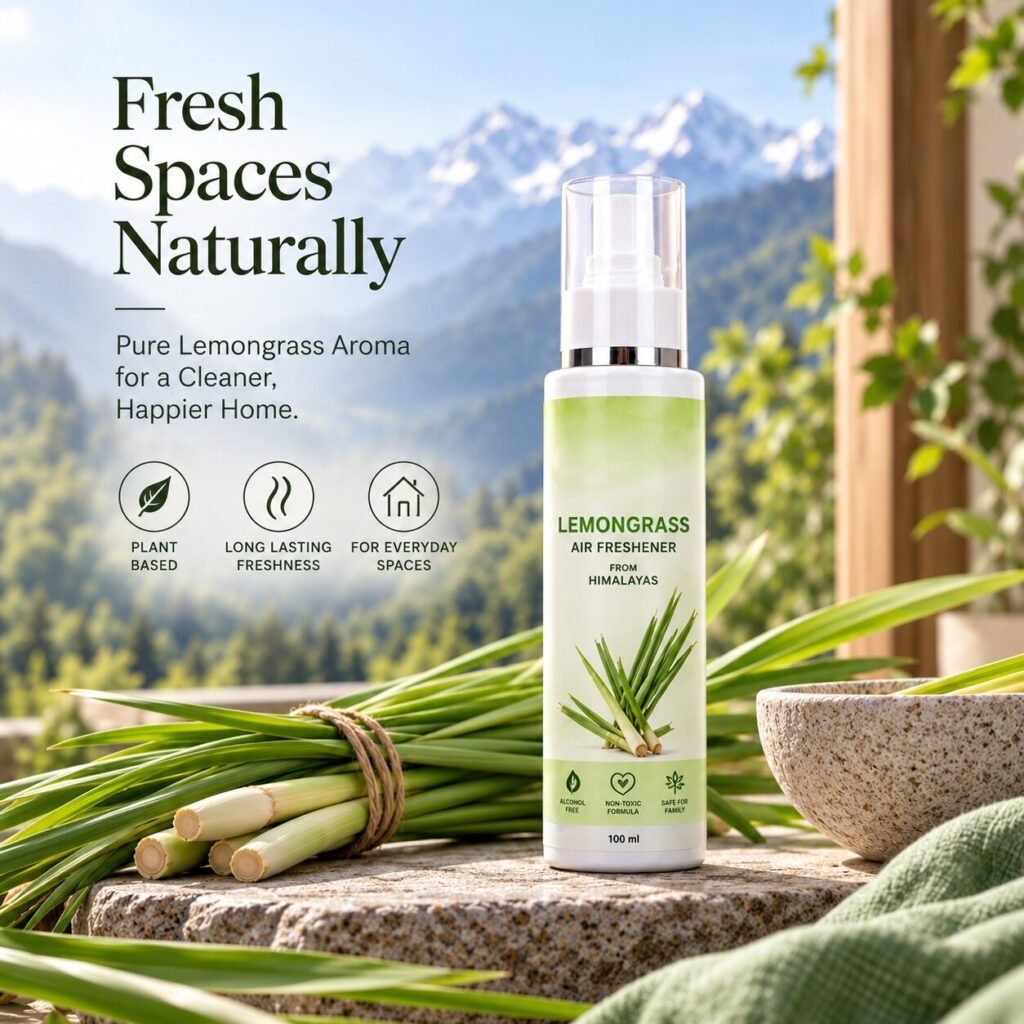 Purifying Lemongrass air freshener with fresh lemongrass stalks