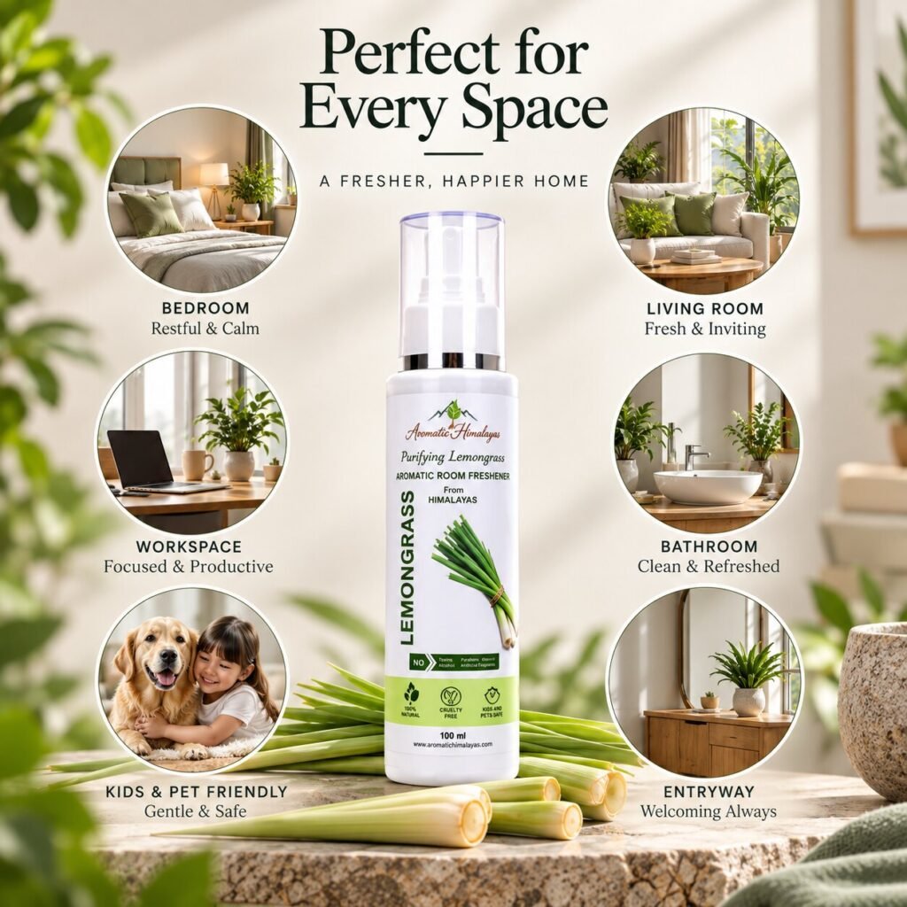 Purifying Lemongrass for bedroom, living room, workspace, bathroom and entryway