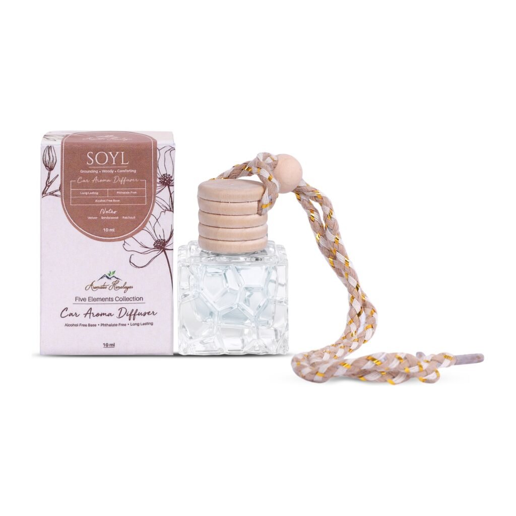 SOYL car perfume diffuser, Earth element, 10 ml – box and bottle